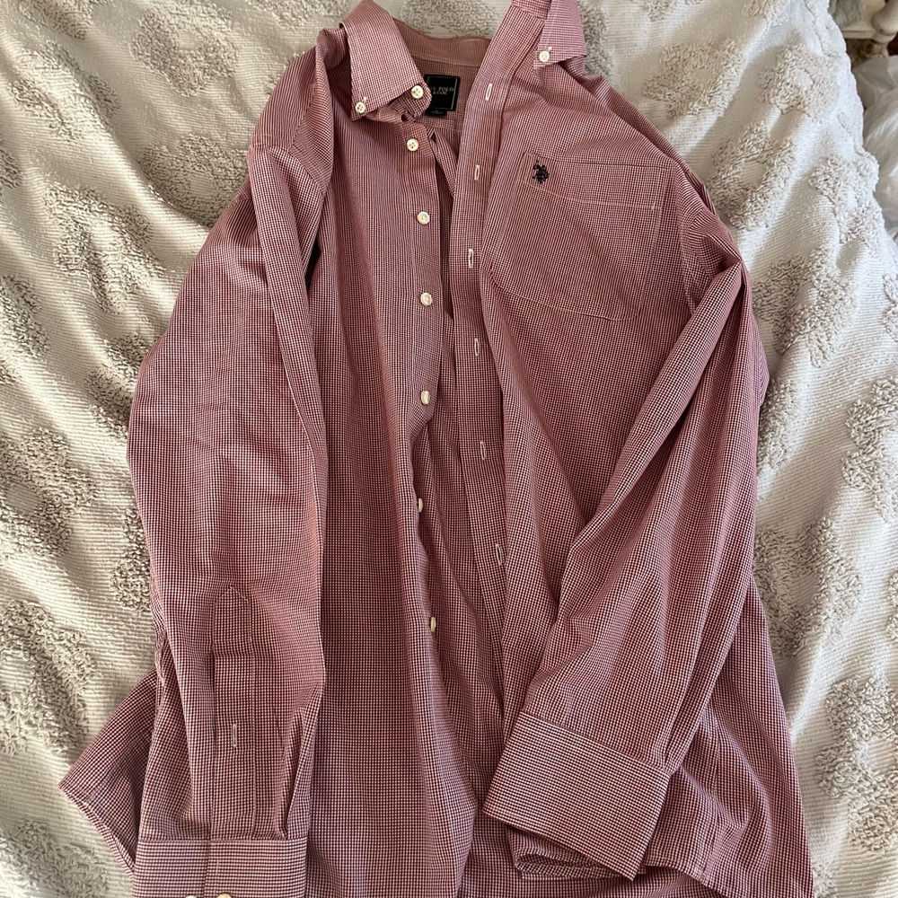 Men's Polo assn Burgundy Button-Down Shirt